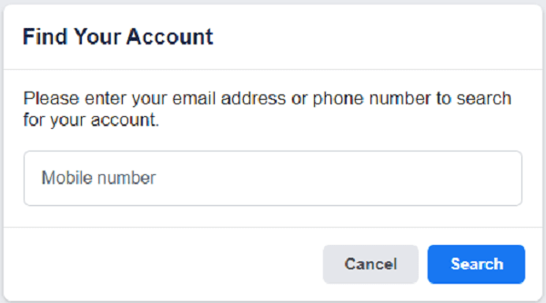 استعادة حساب فيس بوك عن طريق رقم الهاتف
