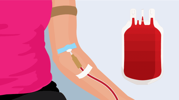 متى يتم تعويض الدم في جسم الشخص المتبرع ؟