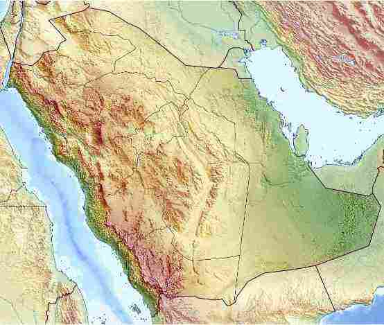 خريطة المملكة العربية السعودية الصماء وطبيعة المملكة العربية الجغرافية زيادة
