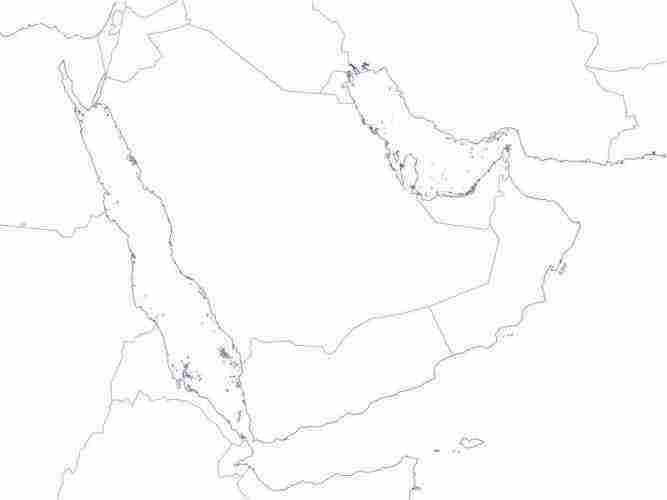 خريطة المملكة العربية السعودية صماء ملونه