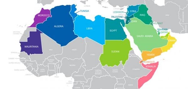 كم عدد الدول العربية في قارة آسيا؟