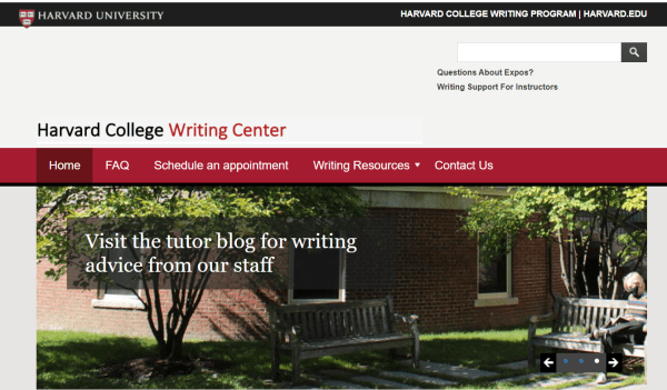 موقع Harvard College Writing Center