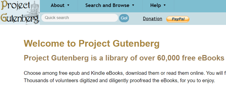 موقع Project Gutenberg