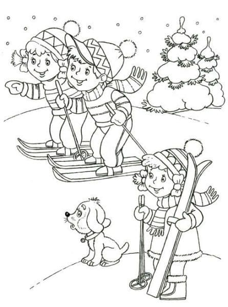 أجمل الرسومات عن فصل الشتاء للأطفال