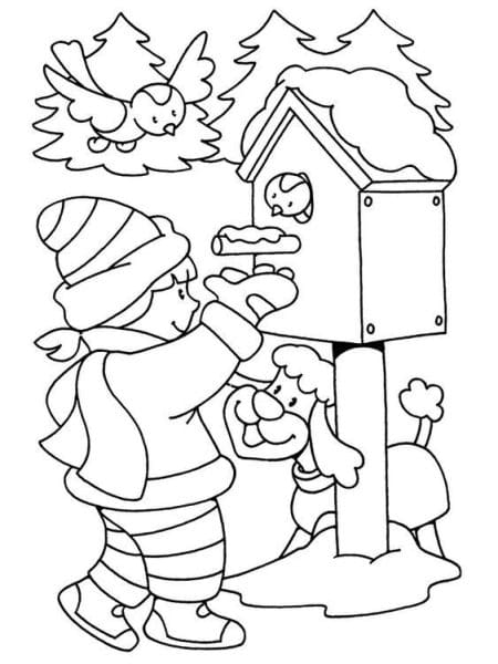 أجمل الرسومات عن فصل الشتاء للأطفال