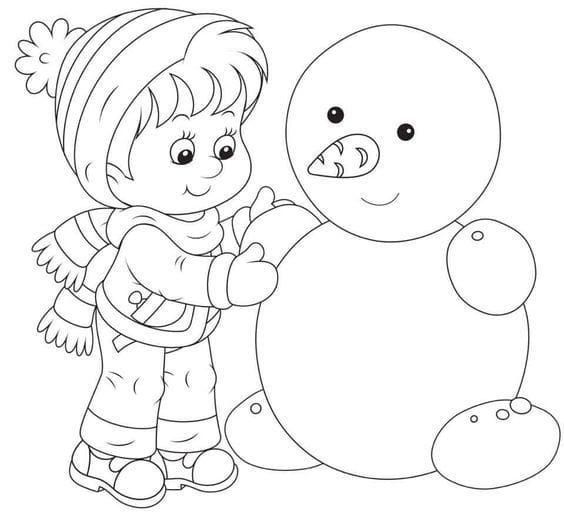 رسم مظاهر فصل الشتاء للأطفال